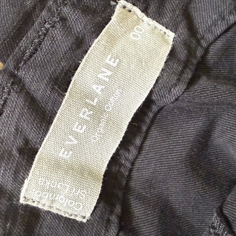 Everlane Fatigue Apron Jumpsuit XS 00 Washed Black Organic Cotton Linen Utility - Picture 7 of 12